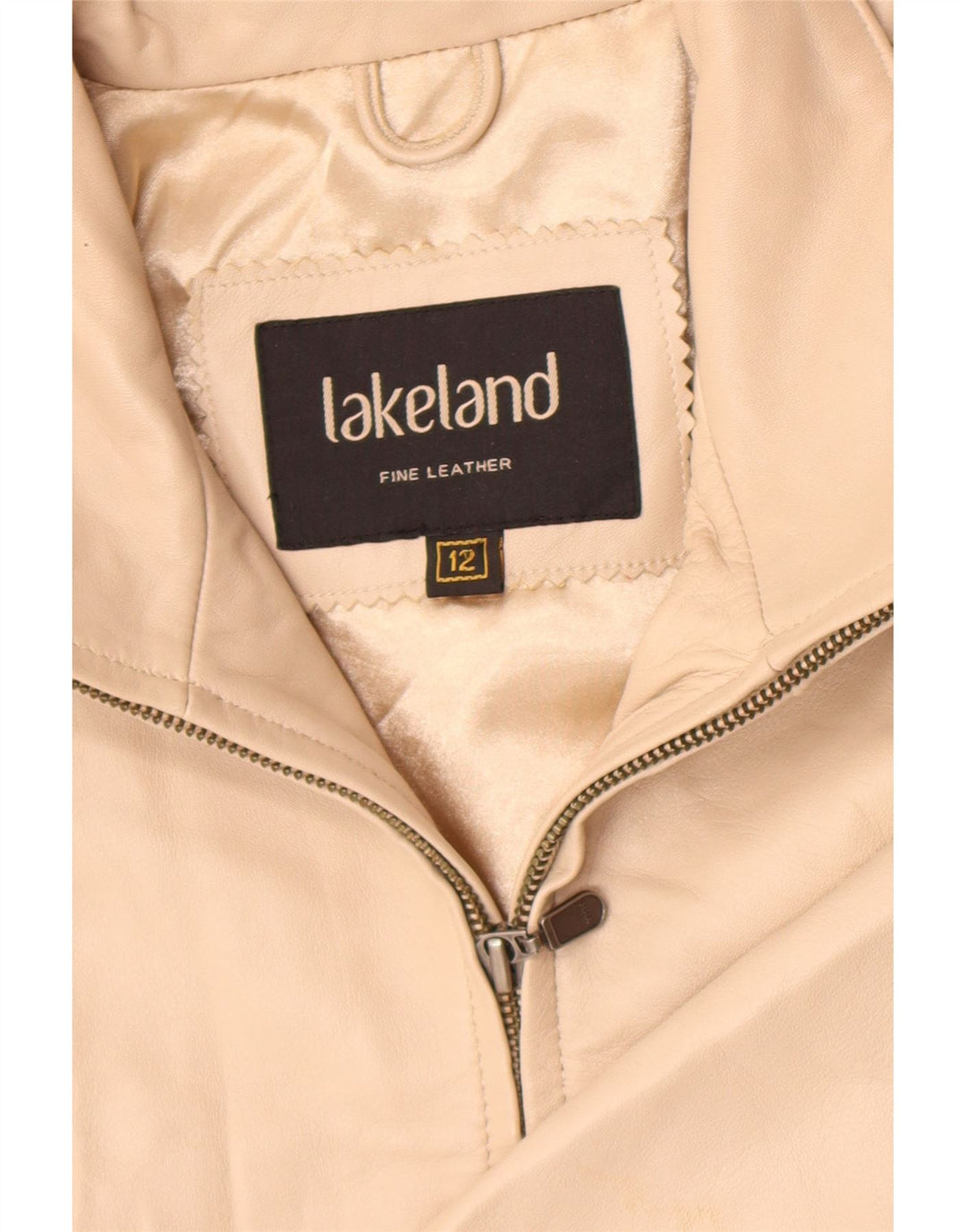 Lakeland Chaqueta de cuero para mujer Reino Unido 12 Cuero beige mediano