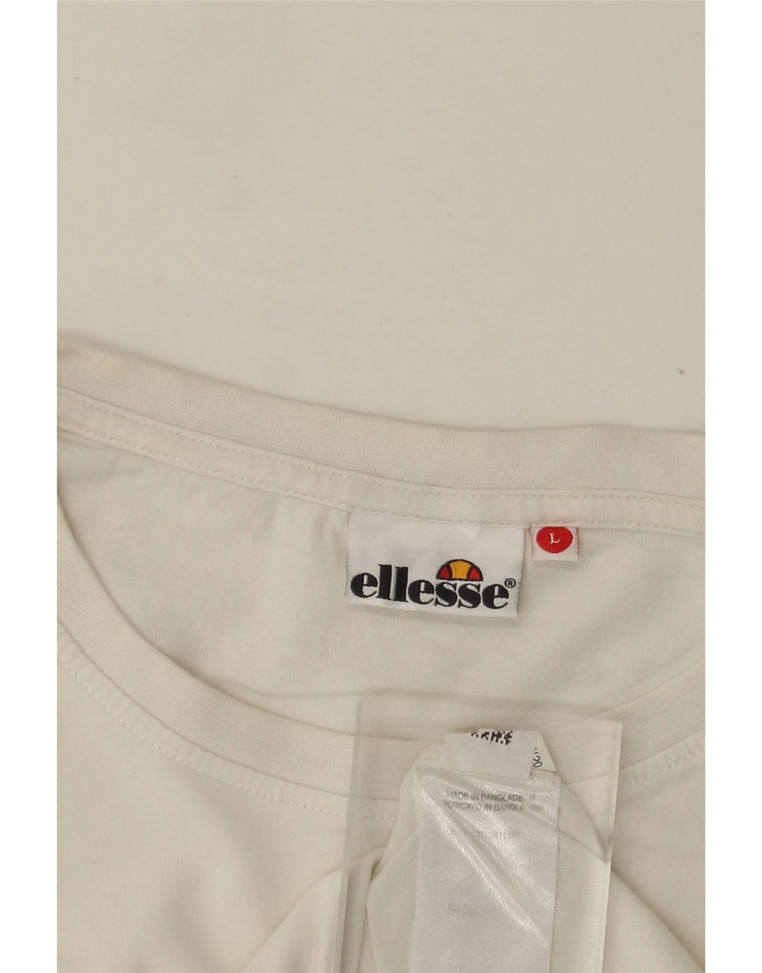 Ellesse Camiseta gráfica para hombre Top grande de algodón blanco roto