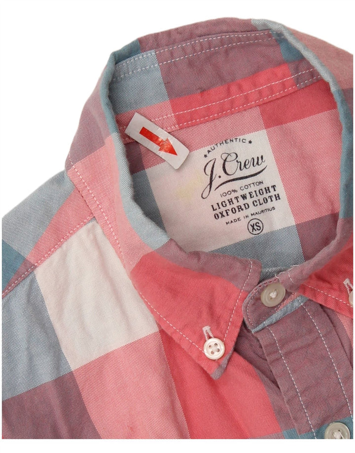 J. CREW Camisa de manga corta para hombre XS Algodón a cuadros multicolor
