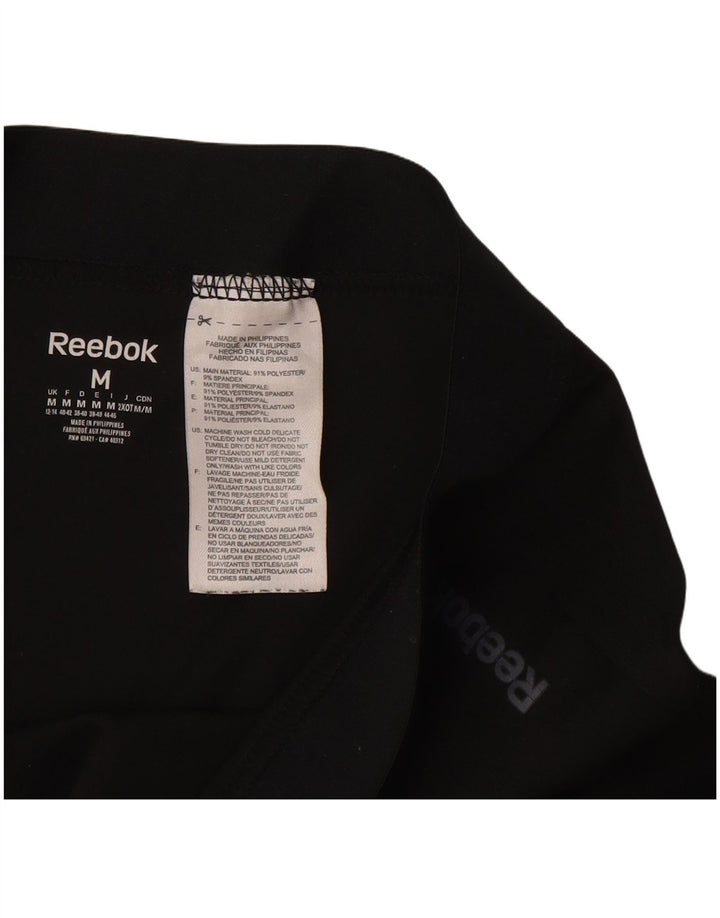 REEBOK Leggings Mujer UK 12/14 Mediano Negro Poliéster