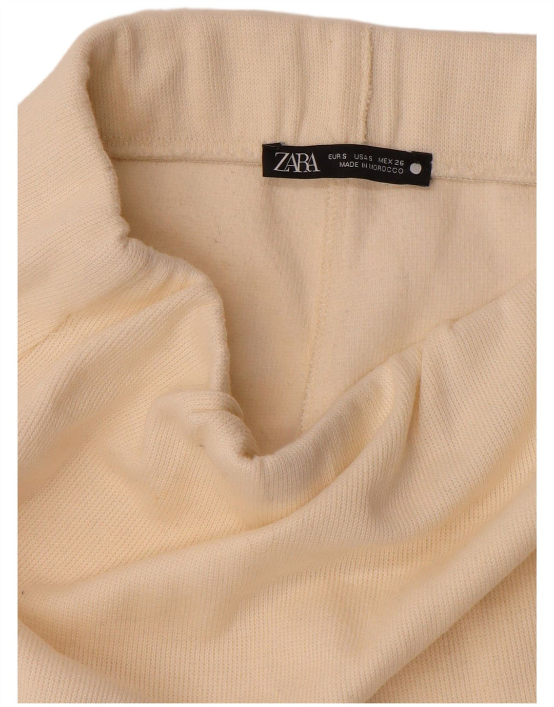 Zara Mujer Falda Midi De Punto Pequeña W27 Blanco Roto