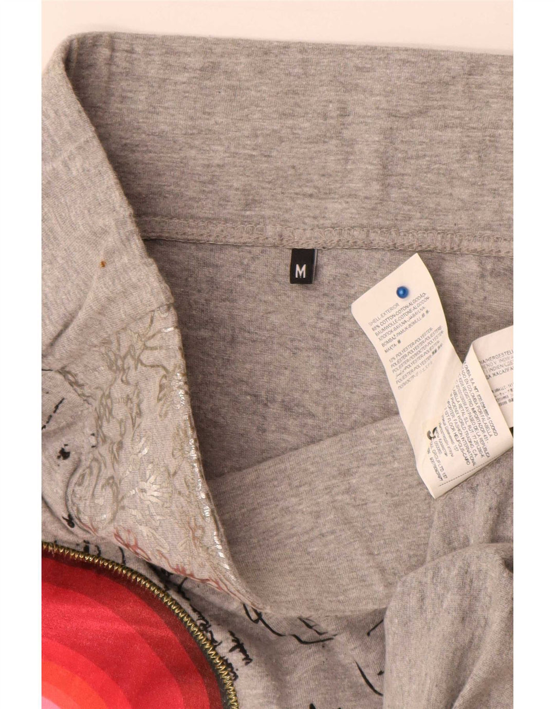 Desigual Mujer Falda Acampanada Gráfica Mediana W30 Algodón Geométrico Gris