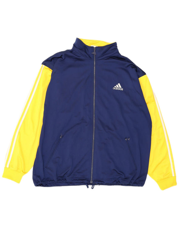 Adidas - Chaqueta de chándal gráfica para hombre, talla 48/50, color azul marino