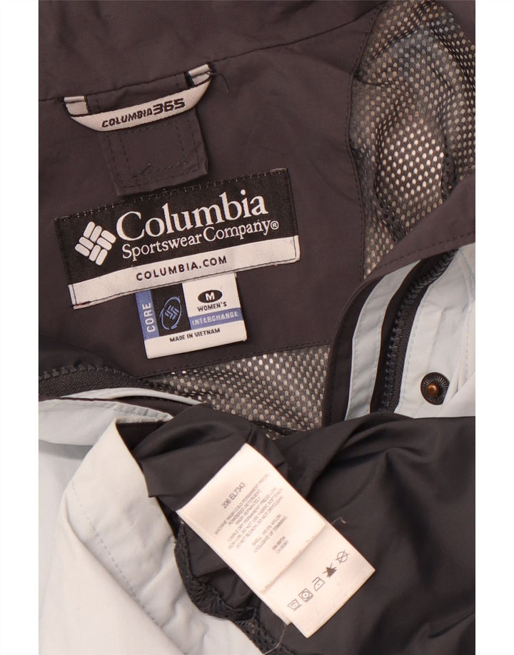 COLUMBIA Chaqueta cortavientos con capucha para mujer UK 44 Medium Blue Nylon Sports