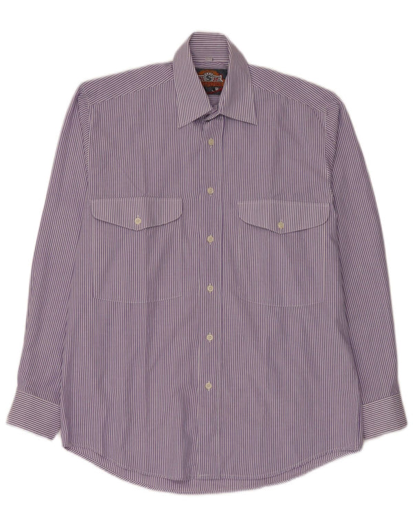 Camisa Silverstone Hombre Small Algodón Rayas Morado