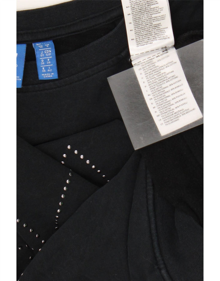Adidas - Sudadera de gran tamaño con gráfico para mujer, talla 10, color azul marino