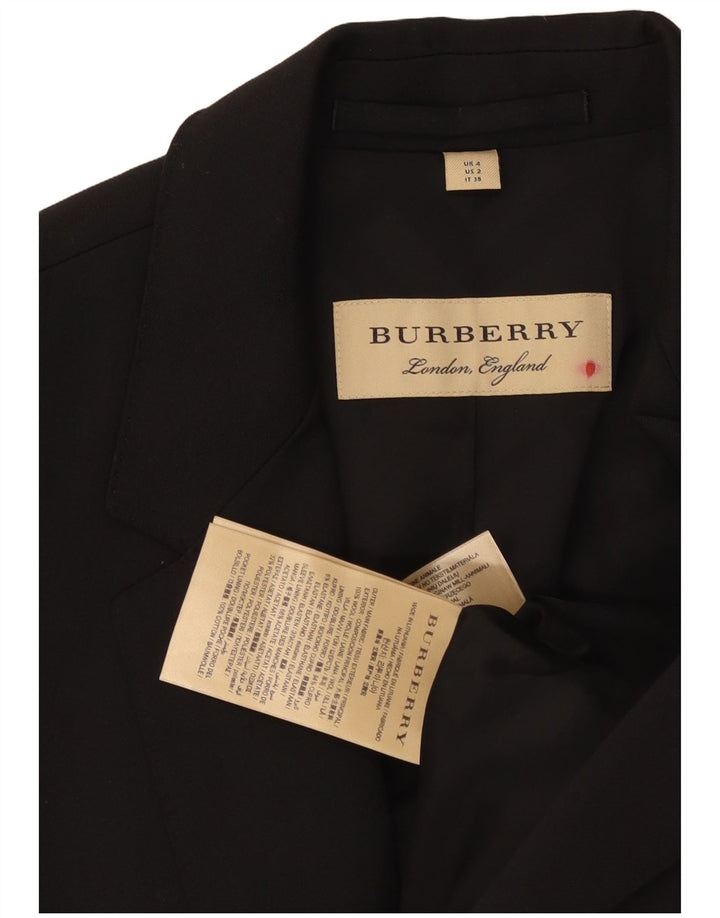 Burberry Chaqueta tipo blazer con 1 botón para mujer UK 4 XS Clásico de lana negra