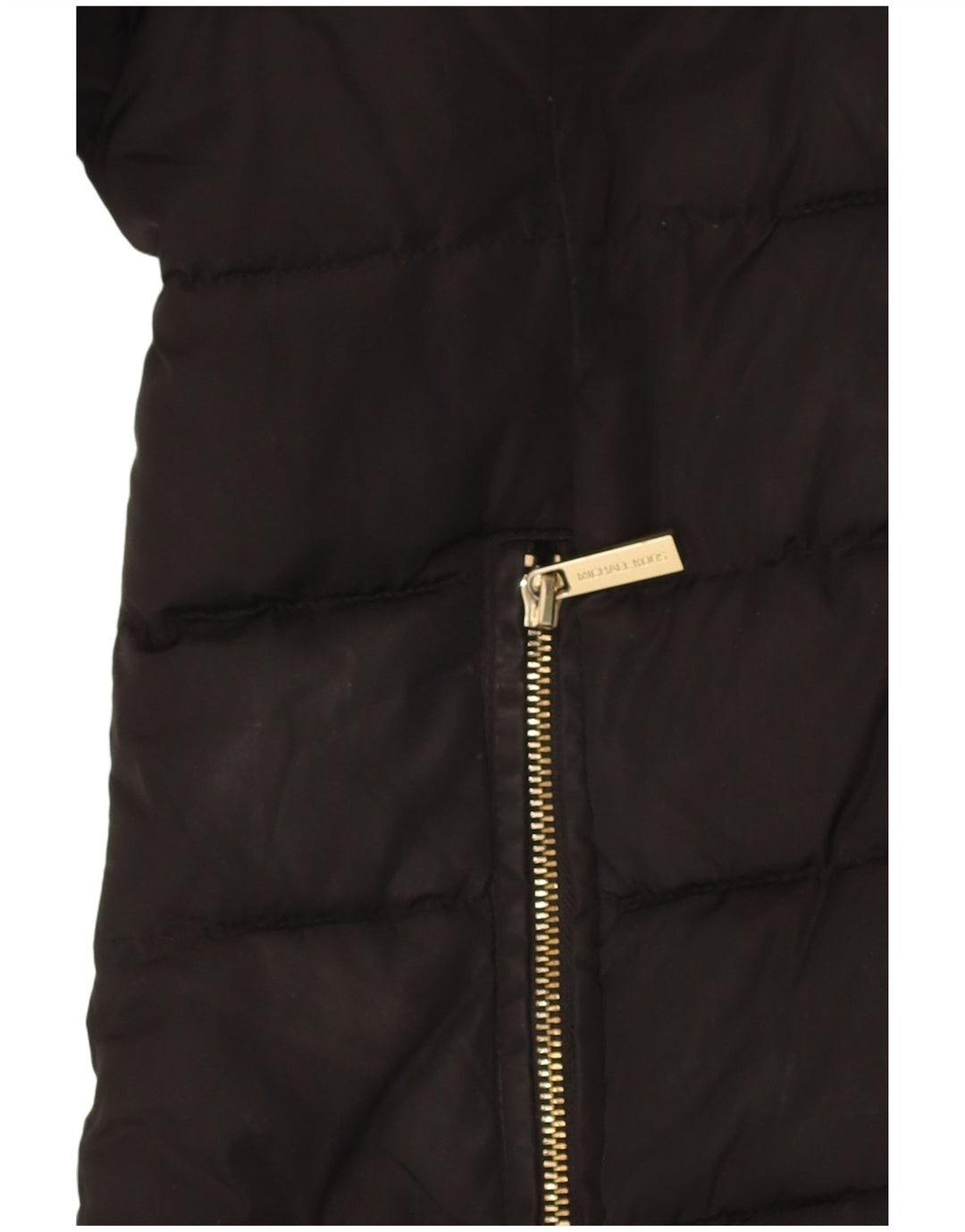Michael Kors Abrigo acolchado con capucha para mujer UK 44 Poliéster negro mediano