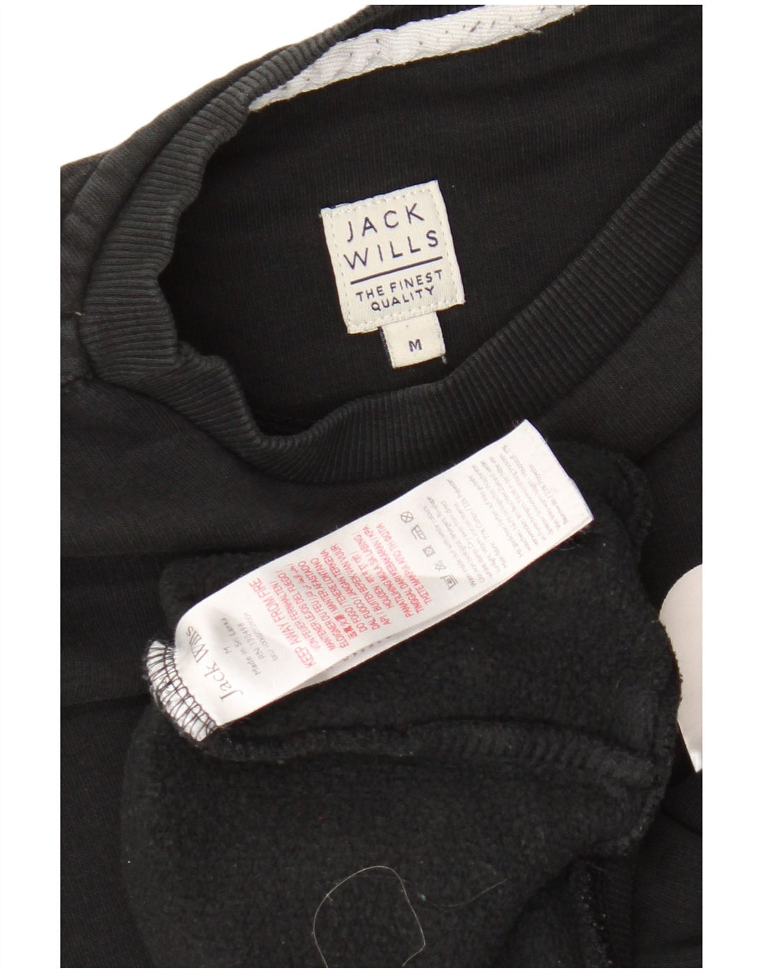 JACK WILLS Sudadera gráfica para hombre Jumper Medium Black Cotton