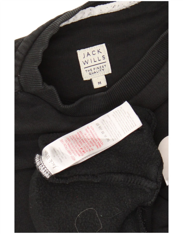 JACK WILLS Sudadera gráfica para hombre Jumper Medium Black Cotton
