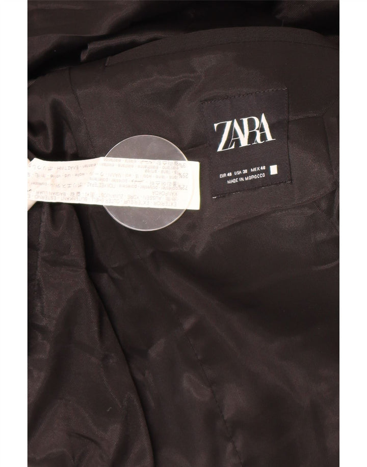 Zara Chaqueta tipo blazer de 2 botones para hombre EU 48 Mediano Negro Poliéster