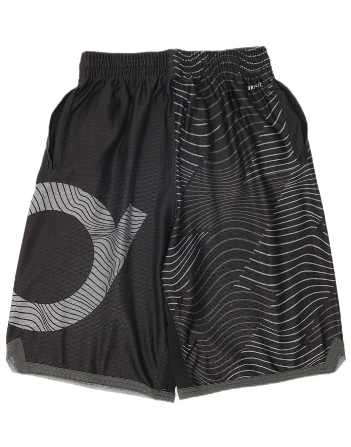 NIKE Pantalones cortos deportivos Dri Fit para hombre, poliéster geométrico negro grande
