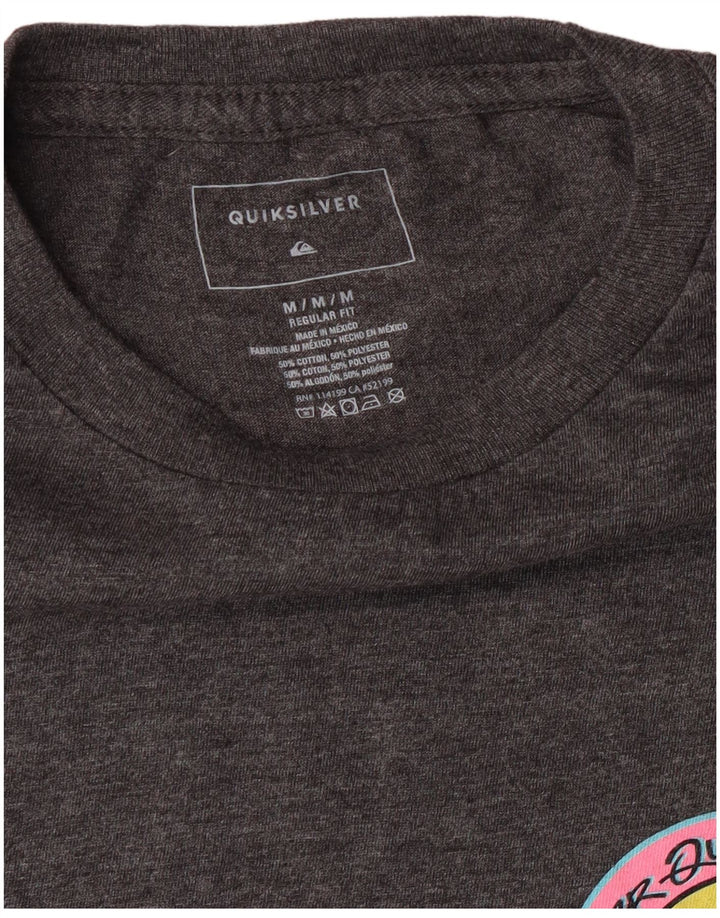 Quiksilver Camiseta con gráfico de ajuste regular para hombre Top de algodón gris medio