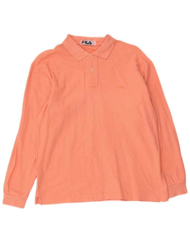 Fila Polo de manga larga para hombre IT 46 Small Naranja