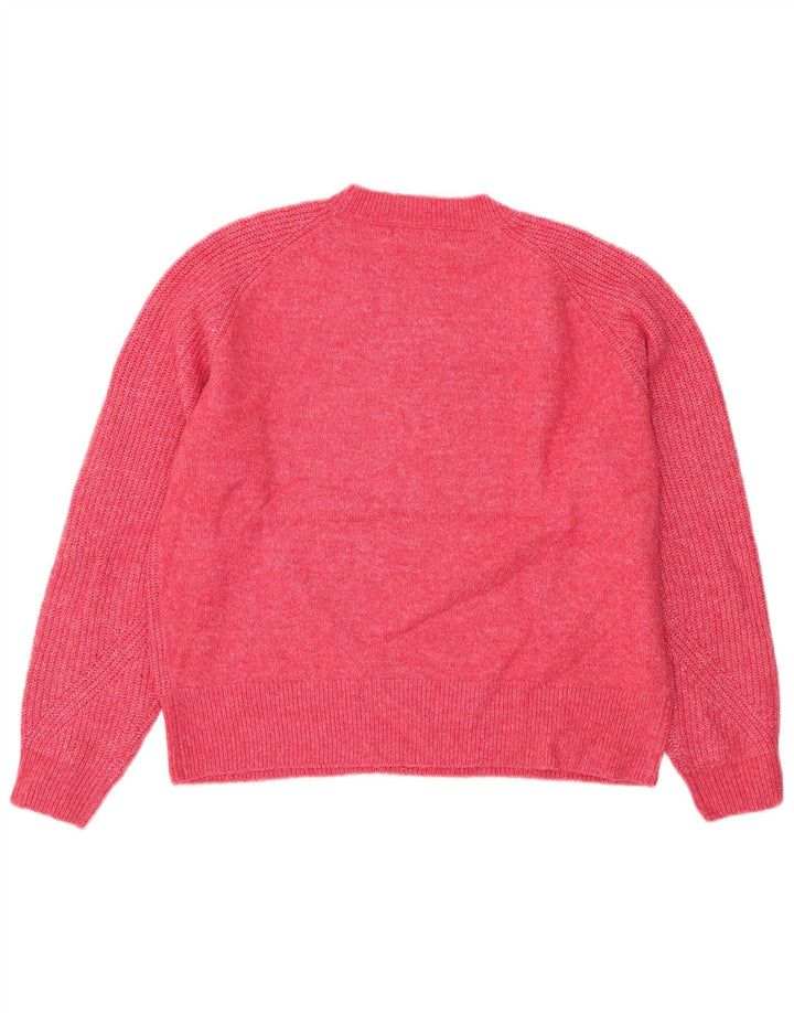 Marks & Spencer Suéter tipo jersey con cuello redondo para mujer, Reino Unido 44, mediano, moteado en rosa