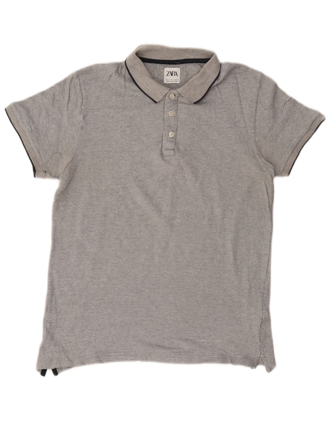 Zara Hombre Polo Polo Algodón Gris Medio