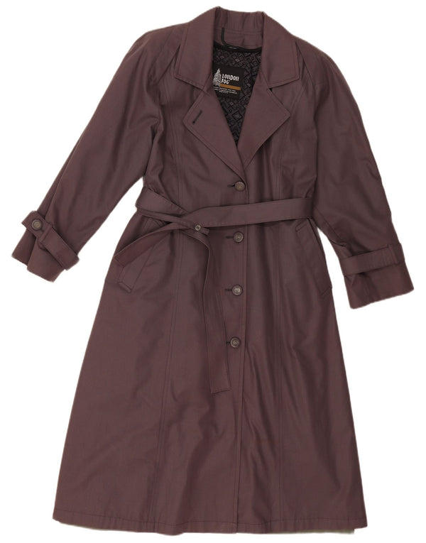 London Fog - Gabardina pequeña para mujer, talla 8, poliéster gris medio