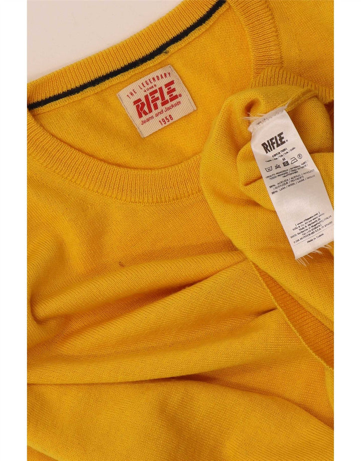 Suéter tipo jersey con cuello redondo para hombre Rifle Acrílico amarillo medio
