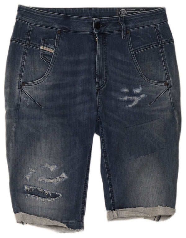 Diesel Mujer Pantalones Cortos De Mezclilla Desgastados W27 Algodón Azul Pequeño