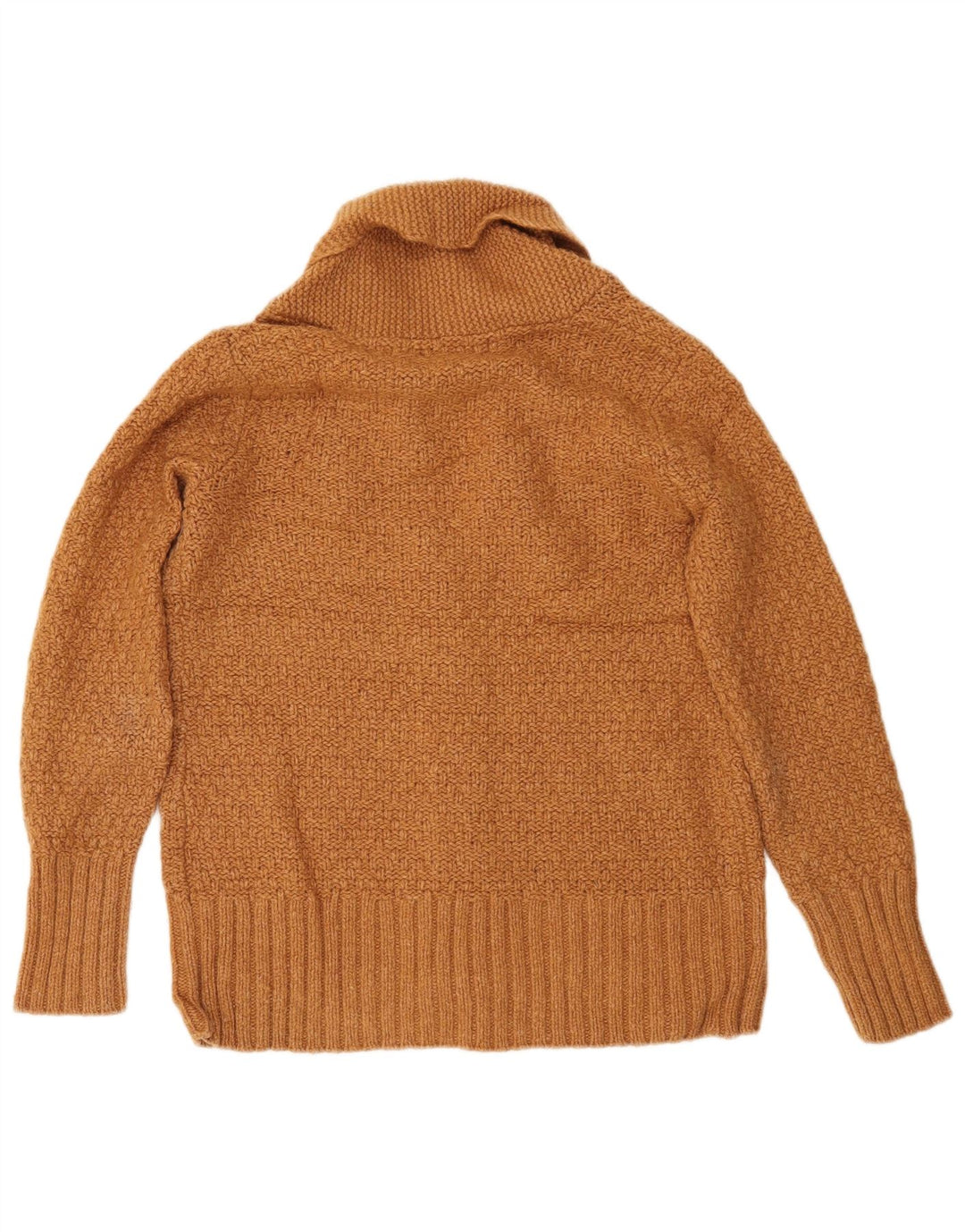 EDDIE BAUER Suéter tipo cárdigan extragrande para mujer UK 10 Small Brown Lambswool