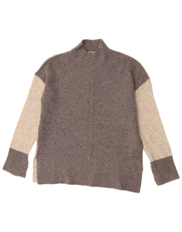 Marks & Spencer Jersey con cuello alto para mujer, talla 44, color gris medio