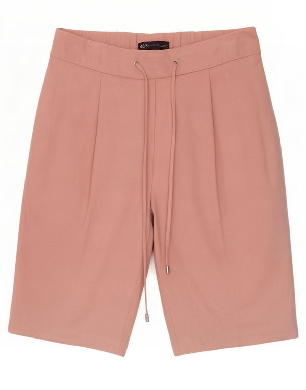 Marks & Spencer Bermudas para mujer UK 12 Medium W30 Poliéster rosa