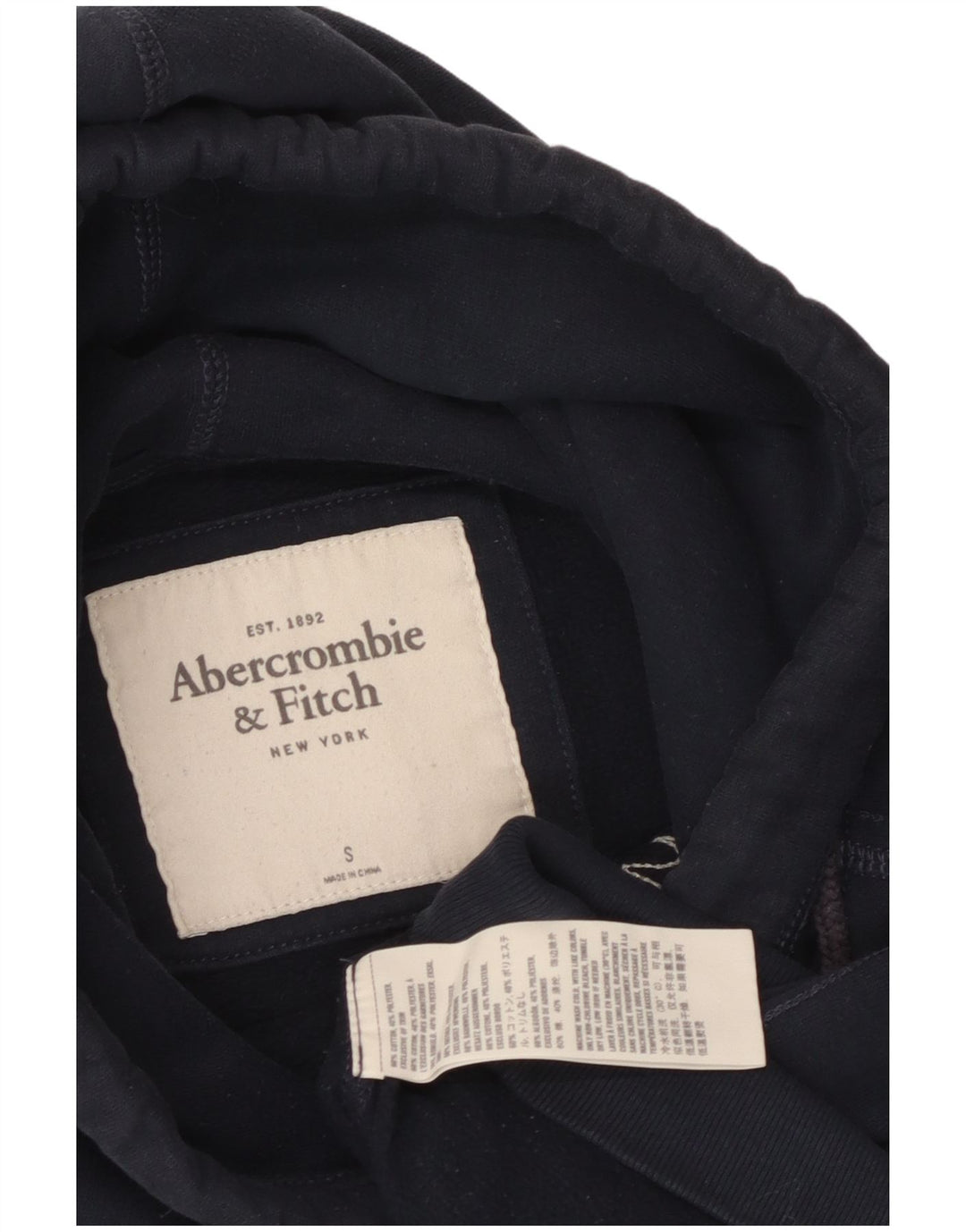ABERCROMBIE & FITCH Jersey con capucha New York para mujer UK 10 Small Azul marino