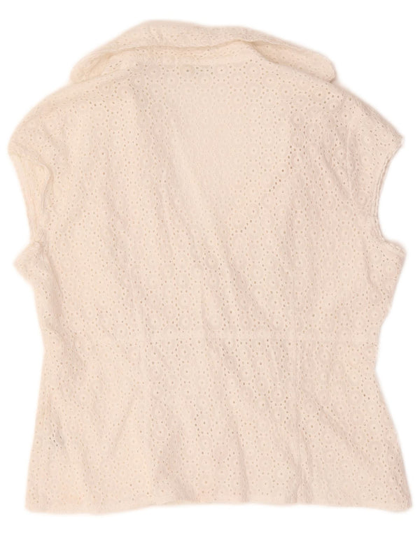 Marks & Spencer Blusa transparente para mujer UK 46 Grande Blanco