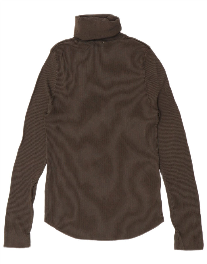 Zara - Jersey con cuello vuelto para mujer, talla 40, viscosa gris medio