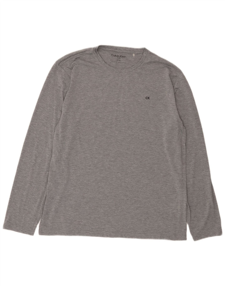Calvin Klein Hombre Top Manga Larga XL Poliéster Gris