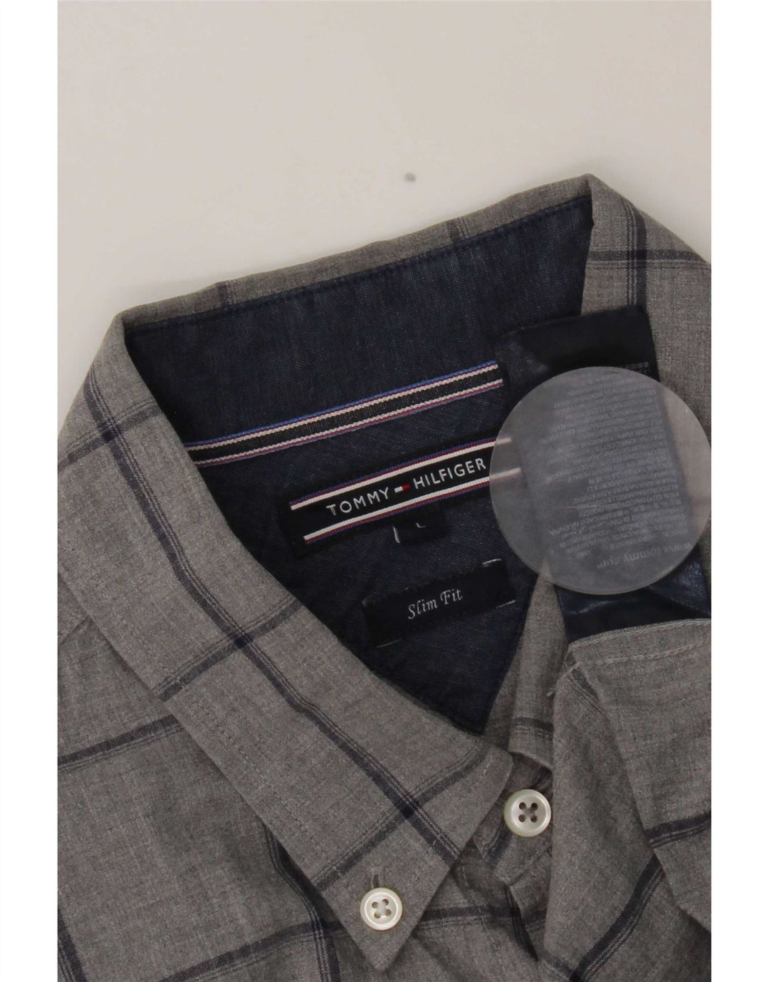 Tommy Hilfiger Camisa Slim Fit De Algodón A Cuadros Gris Grande Para Hombre