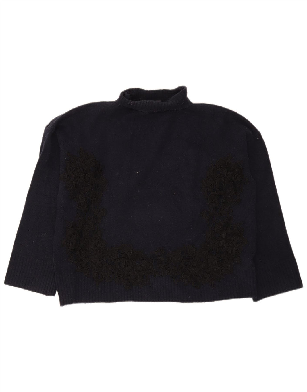Marks & Spencer Suéter tipo jersey con cuello vuelto para mujer UK 44 Azul marino mediano