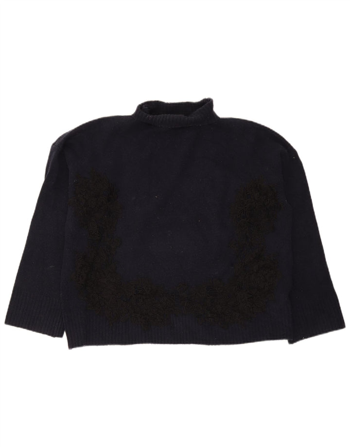 Marks & Spencer Suéter tipo jersey con cuello vuelto para mujer UK 44 Azul marino mediano