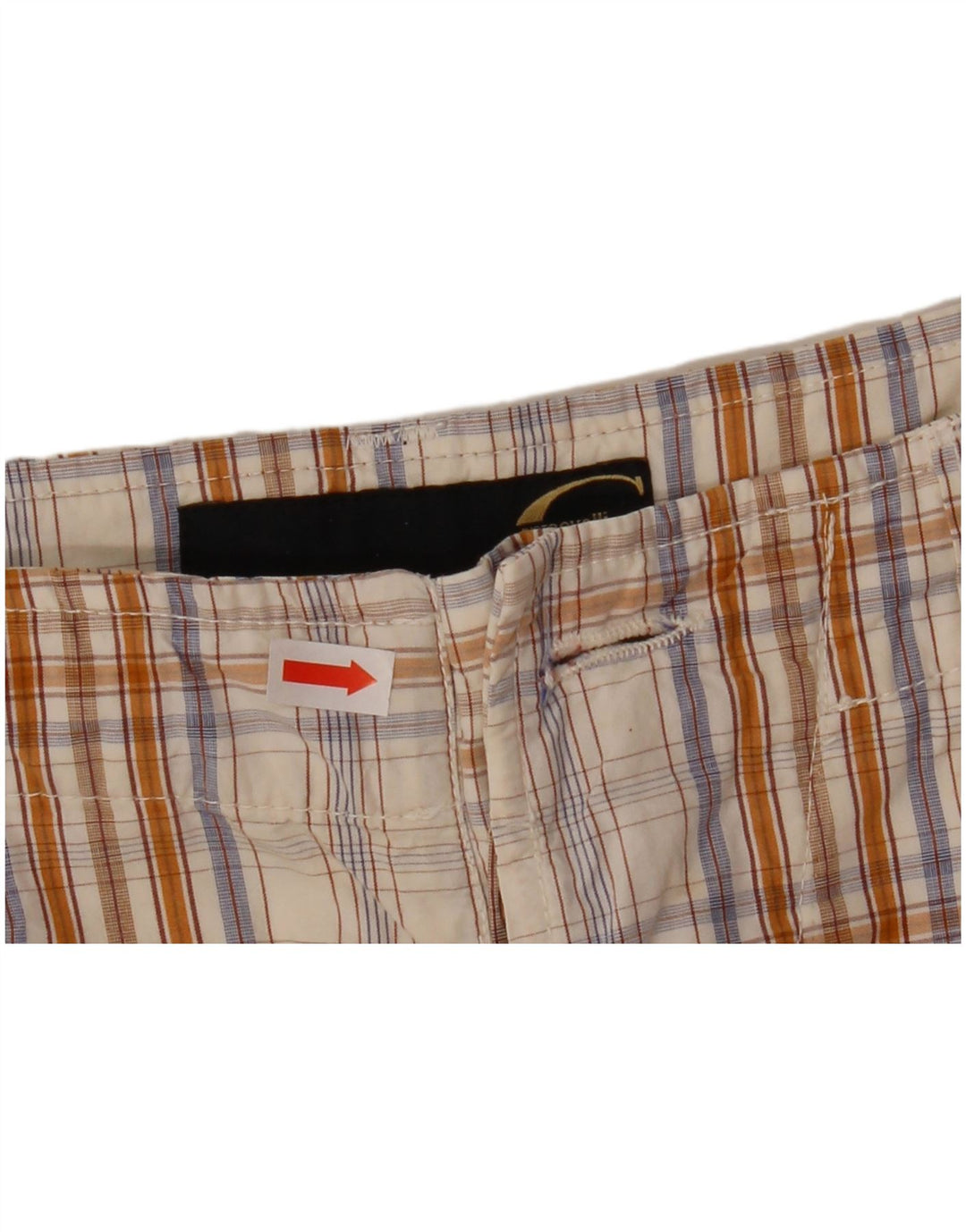 Just Cavalli Pantalones cortos tipo cargo para hombre W36 Large Beige Check