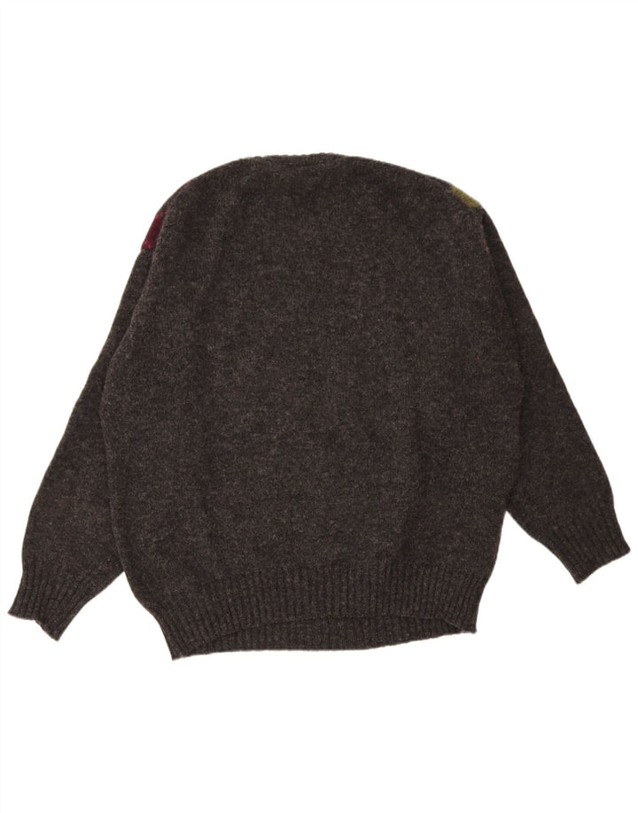 Rifle Jersey de cuello redondo para hombre XL Gris Argyle/Lana de diamante