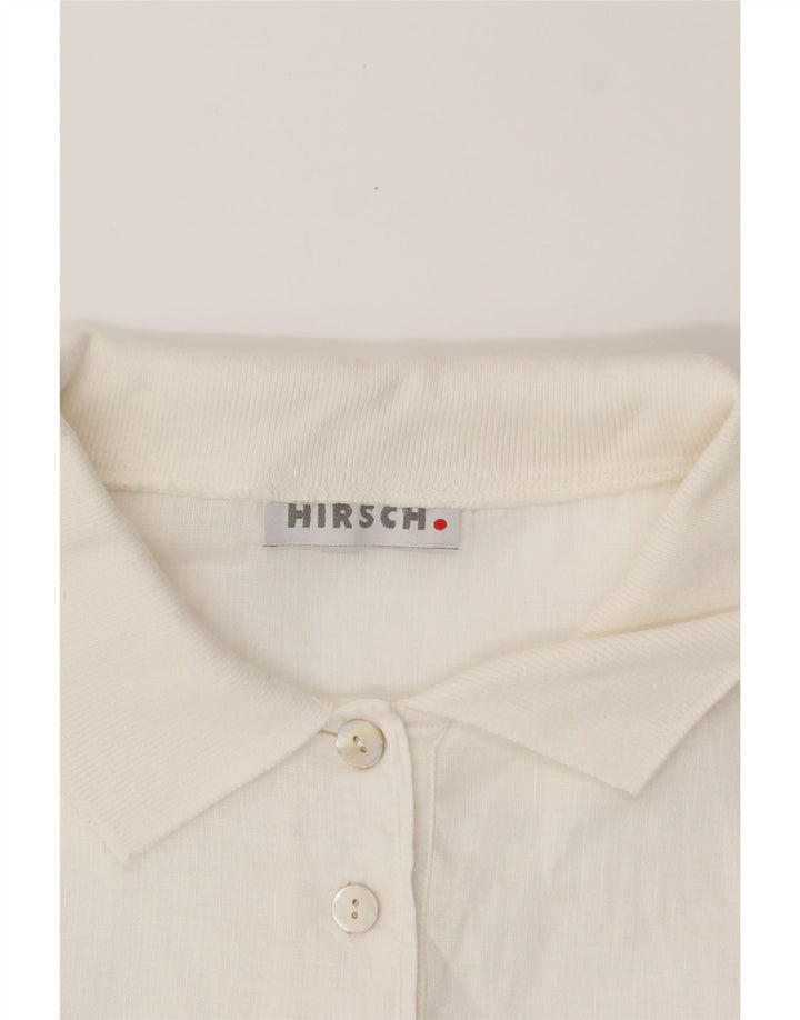 HIRSCH Womens Short Sleeve Pullover Shirt UK 20 2XL White Vintage Hirsch and Second-Hand Hirsch from Messina Hembry 