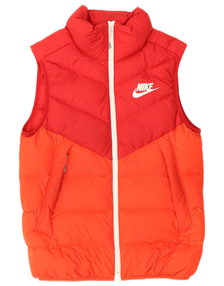 Nike Chaleco acolchado para hombre ES 36 Pequeño Naranja Colorblock Poliéster