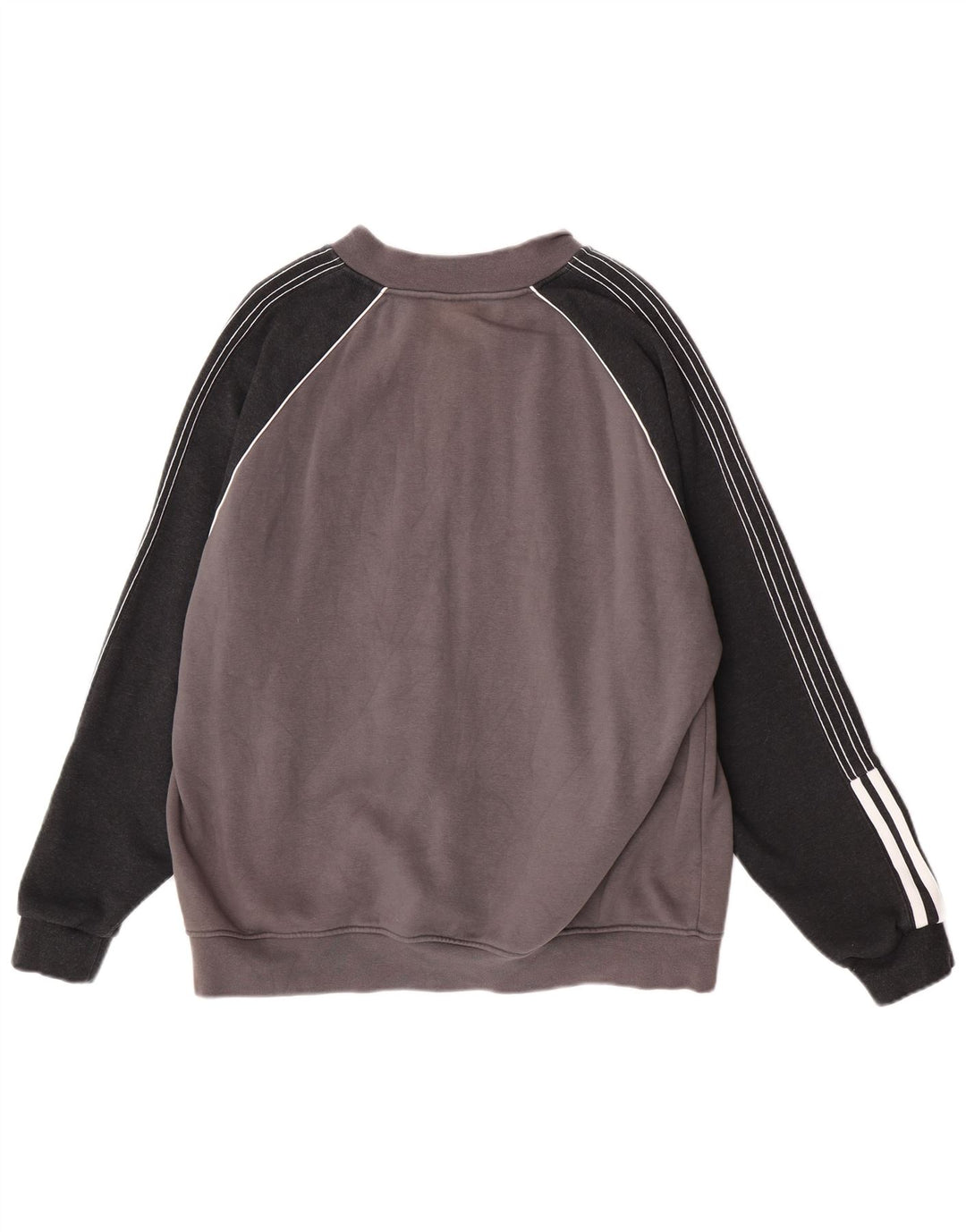 Adidas Hombre Chándal Top Chaqueta Grande Gris Colorblock Algodón