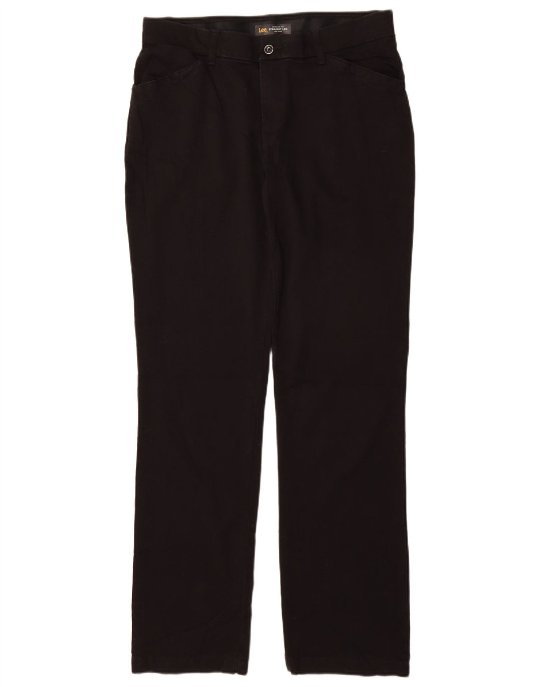 LEE Pantalones casuales rectos de ajuste regular para mujer US 10 Large W33 L32 Negro