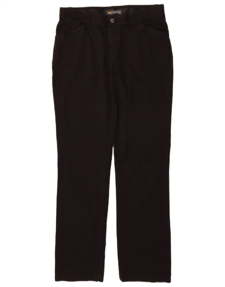 LEE Pantalones casuales rectos de ajuste regular para mujer US 10 Large W33 L32 Negro