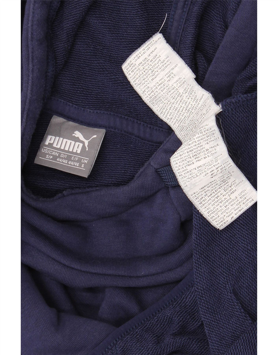 PUMA Sudadera con capucha para hombre, talla pequeña, algodón azul marino