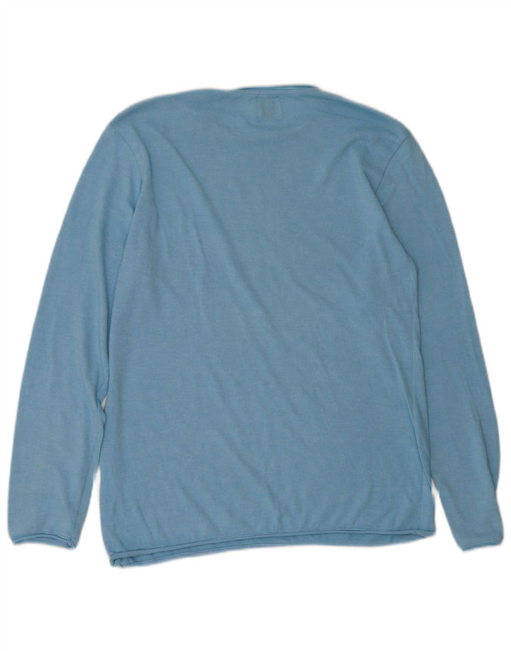 Zara Hombre Jersey De Cuello Redondo Jersey Grande Azul