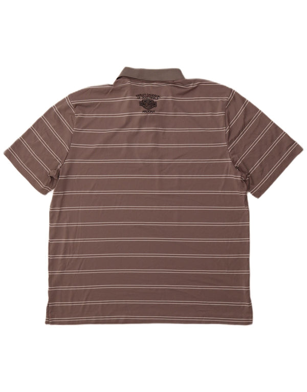 HARLEY DAVIDSON Polo Hombre XL Poliéster Rayas Gris