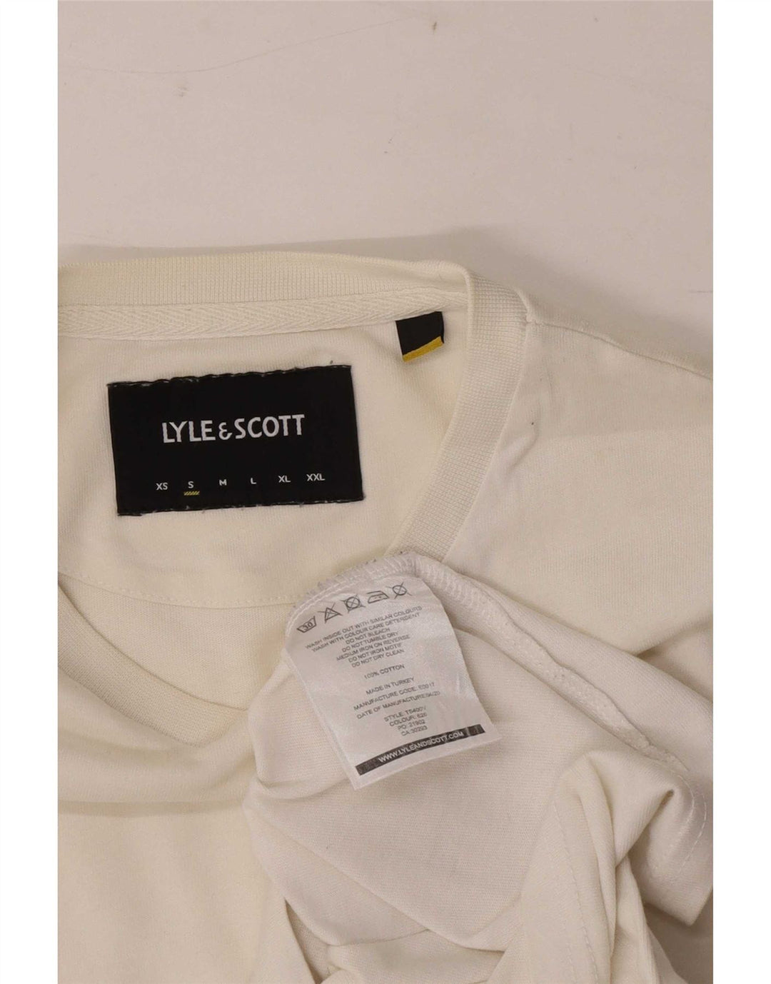 Lyle & Scott - Camiseta para hombre, talla pequeña, algodón blanco