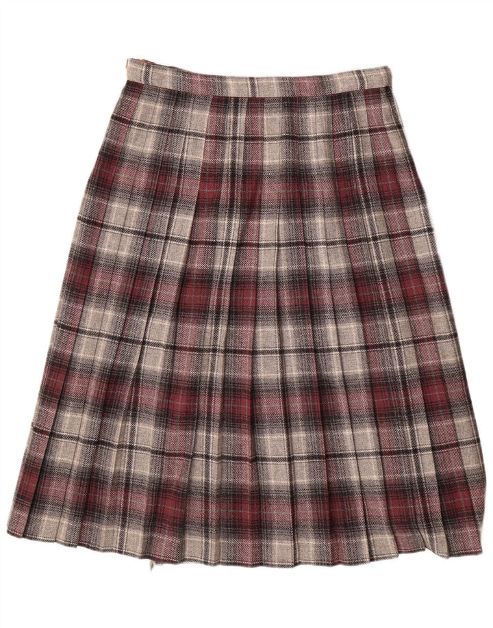 Deerstalker Falda cruzada plisada para mujer W28 Lana a cuadros roja mediana