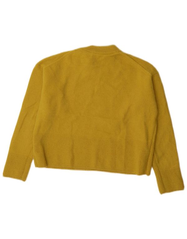 Massimo Dutti Jersey Oversize con Cuello Redondo para Mujer UK 6 XS Lana Amarilla