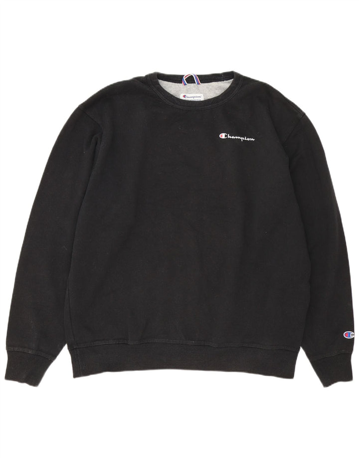 Champion Sudadera Jumper para hombre Large Black Cotton