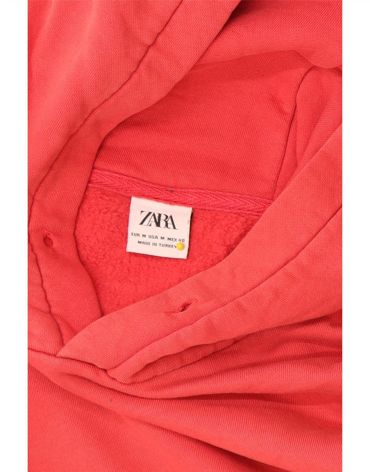 Zara Hombre Sudadera Con Capucha Jersey Mediano Rojo Algodón