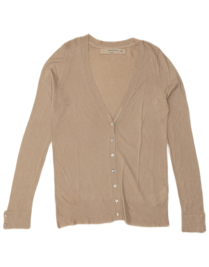 ZARA Suéter Cárdigan Mujer UK 10 Small Off White Viscosa