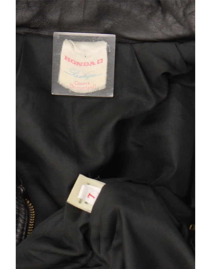 HONDA Chaqueta de cuero para hombre Reino Unido 40 Cuero negro grande